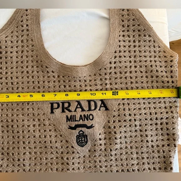 Prada crochet tote, beige - Picture 5 of 5